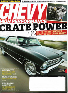 CHEVY HIGH PERFORMANCE 2012 AUG - PROJ F73 WIRED, CAM GRINDING, 12 HOT ENGINES